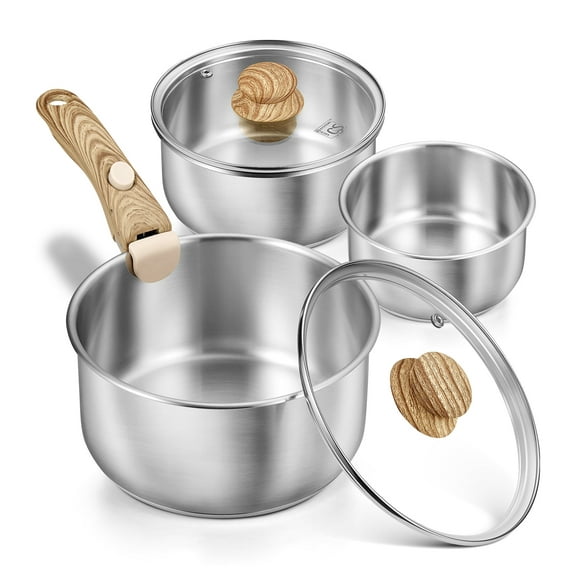 Koch Systeme CS 6 Piece Stainless Steel Cookware Set with Removable Handle