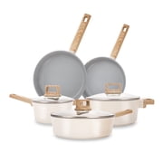 Koch Systeme CS 8-Piece Cast Aluminum Cookware Set - Nonstick Pots and Pans Set with Lids, Includes Helper Handle & Tool