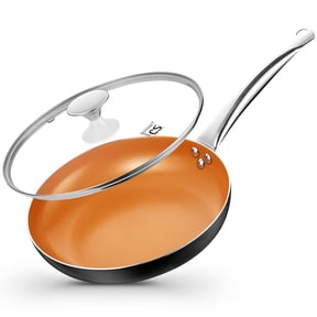 Koch Systeme CS 8 inch Non Stick Frying Pan with Lid , Ceramic Coating Small Skillet, Egg Fry Pan, All Stove Induction Compatible, Copper