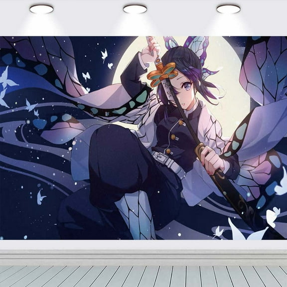 Kochou Shinobu Taspestry Poster Banner Backdrop Background Wall Decor Party Supplies