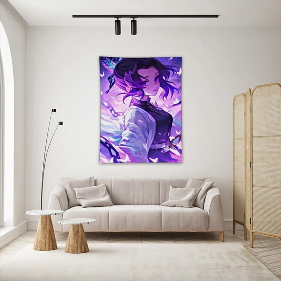 Kochou Shinobu tapestry 40 x 60 inches with vivid colors realistic details easy to hang and clean adding artistic charm