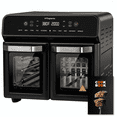 thumbnail image 1 of 24QT 1800W Internal Stainless Steel Dual Zone Air Fryer Oven with Rotisserie Easy to Use, 1 of 6