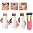 thumbnail image 1 of Wiher 3Pcs Cream Contour Stick Makeup Kit,Shades with Highlighter Stick,Blush Stick and Bronzer Contour Stick for Sculpt the Cheeks,Long Lasting,Waterproof,Matte & Dewy Finish (with Contour Brush), 1 of 9