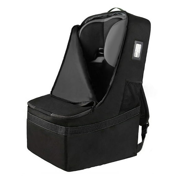 Wiher Car Seat Travel Backpack Bag, Durable Car Seat Gate Check Bag Padded Carseat Cover Bag for Airplane Travel, Infant Car Seat Travel Bag with Padded Shoulder Strap and Top Handle (Black)
