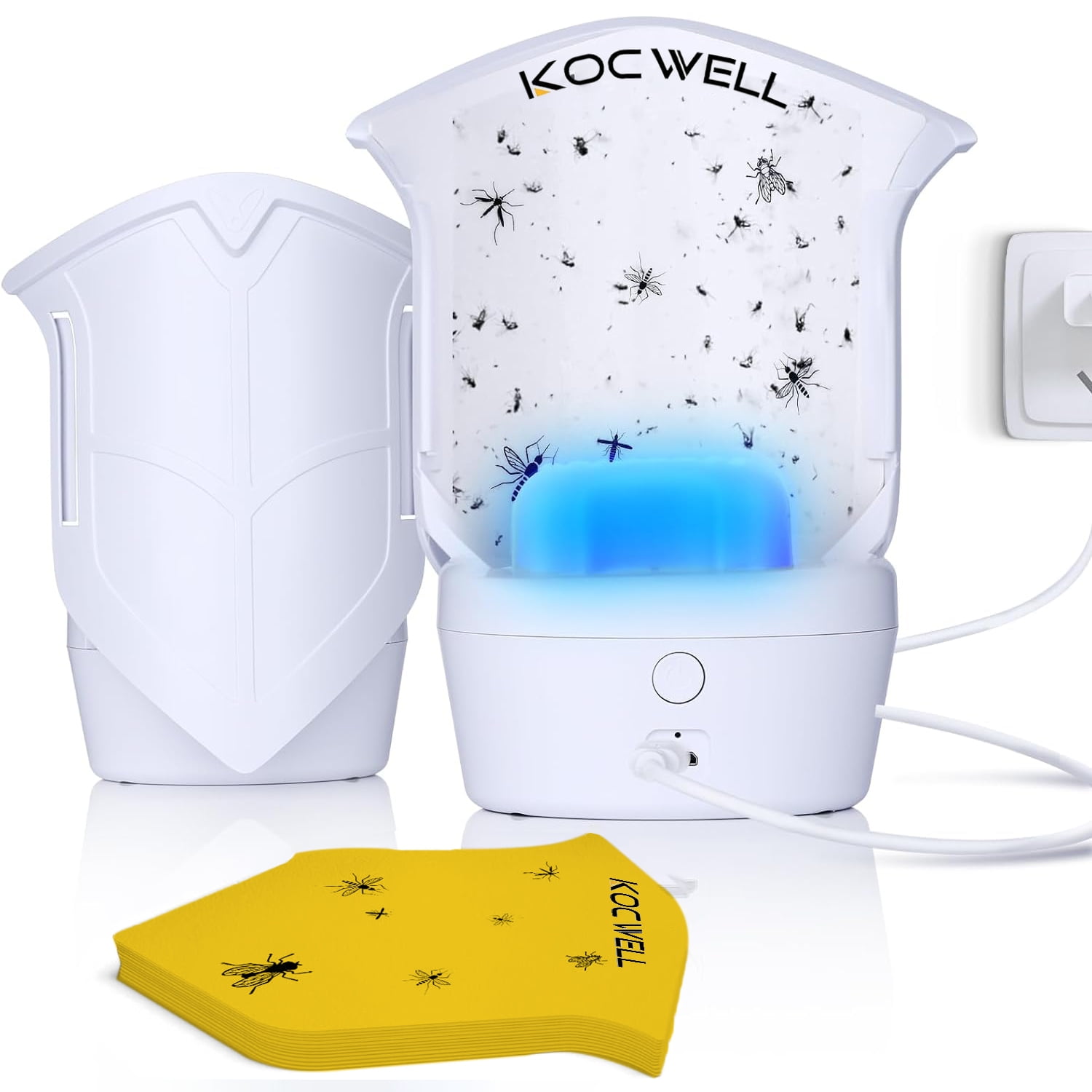 Kocwell Flying Insect Trap,Indoor Plugin Fly Trap,Fly Bug Zapper with