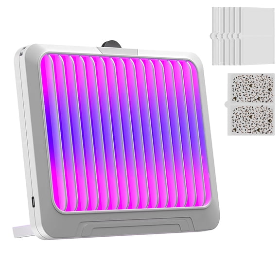 Wiher Indoor Insect Trap - Catcher & Killer for Mosquitos, Gnats, Moths, Fruit Flies - LED Light Traps for Inside Your Home - Catch Insects Indoors with Bug Light & Sticky Glue (White)