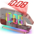 thumbnail image 1 of Wiher Projection Alarm Clock,7.4 in LED Mirror Digital Clocks Projection on Ceiling Wall,with RGB Night Light,USB C Charging Port,Auto Dimming,Modern Desk Clock for Bedroom Decor - Rose Gold, 1 of 9