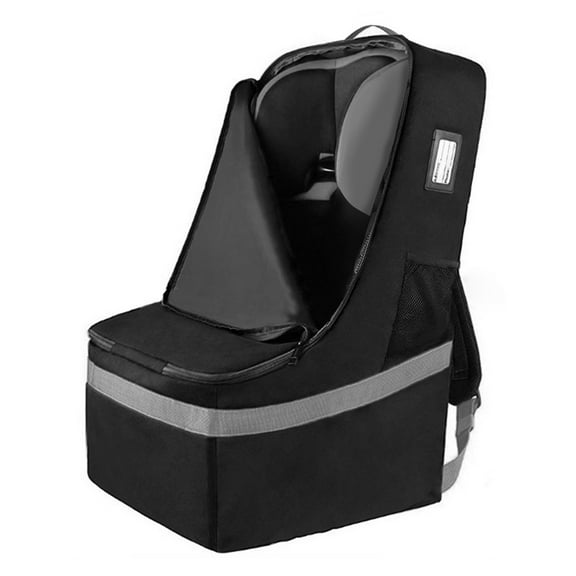 Wiher Seat Travel Backpack Bag, Durable Car Seat Gate Check Bag Padded Carseat Cover Bag for Airplane Travel, Infant Car Seat Travel Bag with Padded Shoulder Strap and Top Handle (Gray)