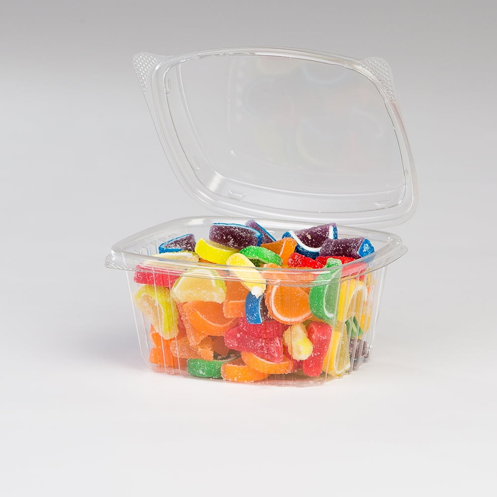 Koda Cup 16 oz. Tall RPET Clear Hinged Deli Meal Prep Fruit Salad ...