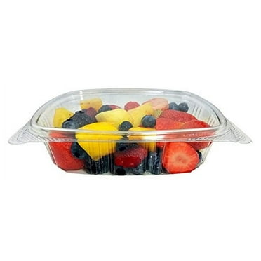 Koda Cup 8 oz. RPET Clear Hinged Deli Meal Prep Fruit Salad Display ...