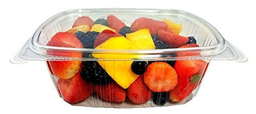32 oz. BPA Free Food Grade Clarified Hinged Container with Lid - 200 count