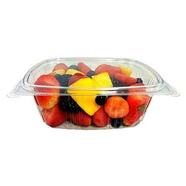 Koda Cup 8 oz. RPET Clear Hinged Deli Meal Prep Fruit Salad Display ...