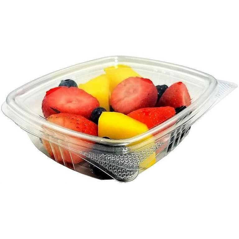 Koda Cup 8 oz. RPET Clear Hinged Deli Meal Prep Fruit Salad Display Food  Storage Containers | 200/Case