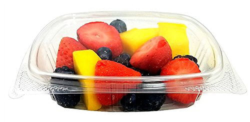 Koda Cup 8 oz. RPET Clear Hinged Deli Meal Prep Fruit Salad Display Food  Storage Containers | 200/Case