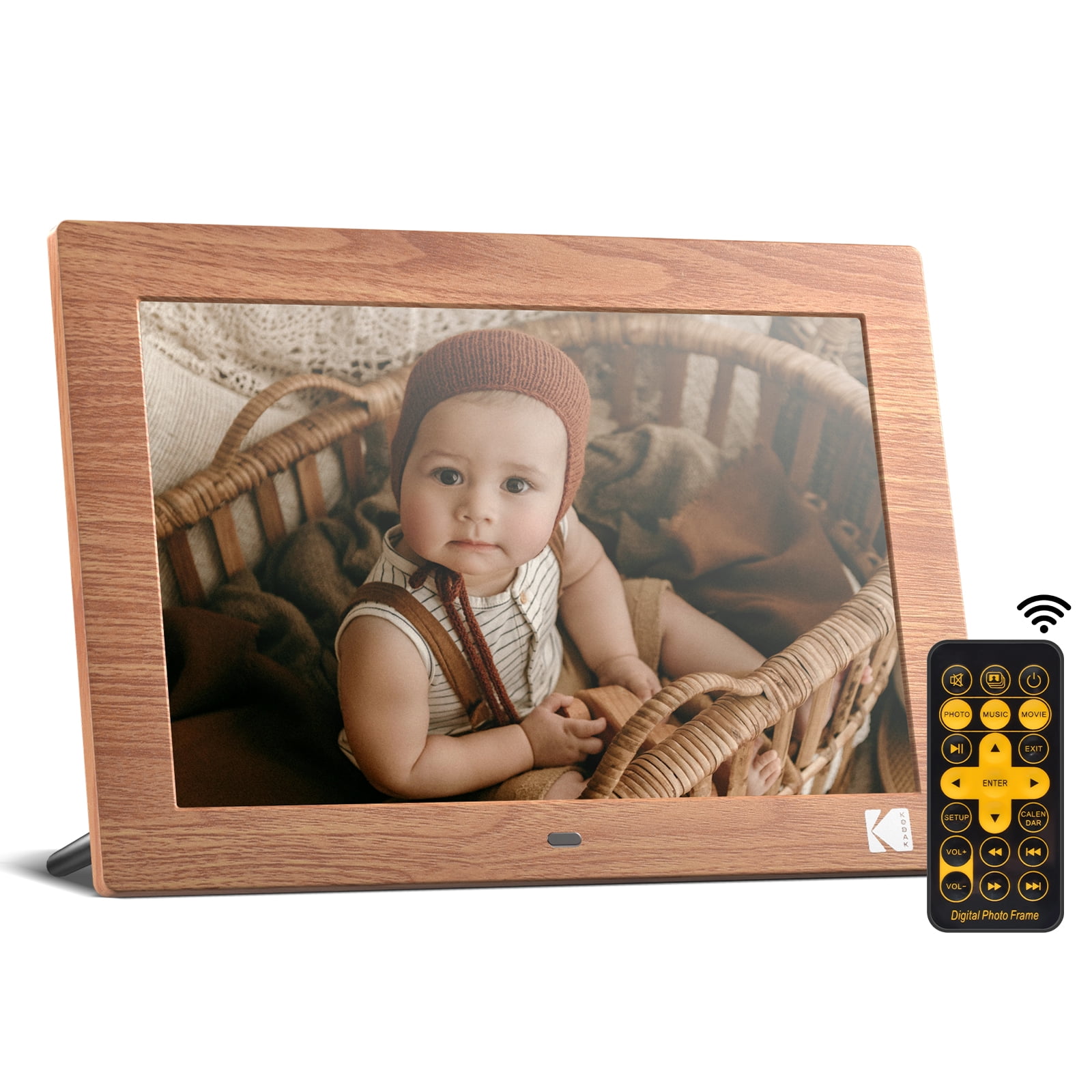 Kodak, 10.1 Inch Wood Digital Photo Frame, Brown with Auto-Rotate