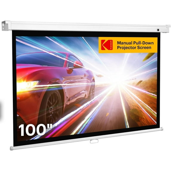 Kodak Manual Pull Down 100" Retractable Projector Screen