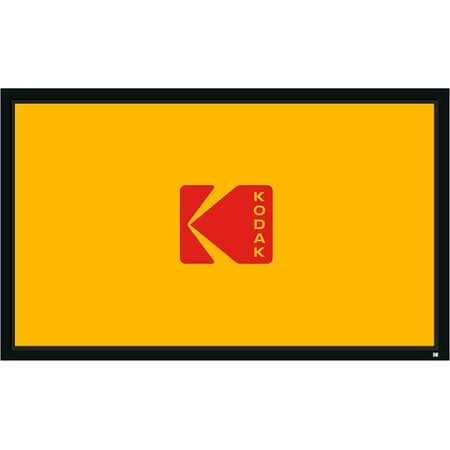 Kodak - 120” Projector Screen, 160° Angle Fixed Frame Projector Screen with Velvet Frame & Wall Mount Kit - Black