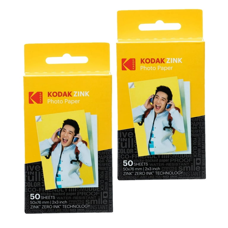 Kodak 2x3 Premium Zink Photo Paper 20-100 Sheets Compatible with Kodak  Smile, Kodak Step, PRINTOMATIC