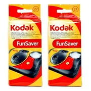 Kodak Fun Saver 35mm One-Time-Use Disposable Camera with Flash, 27 Exposures, 2-Pack