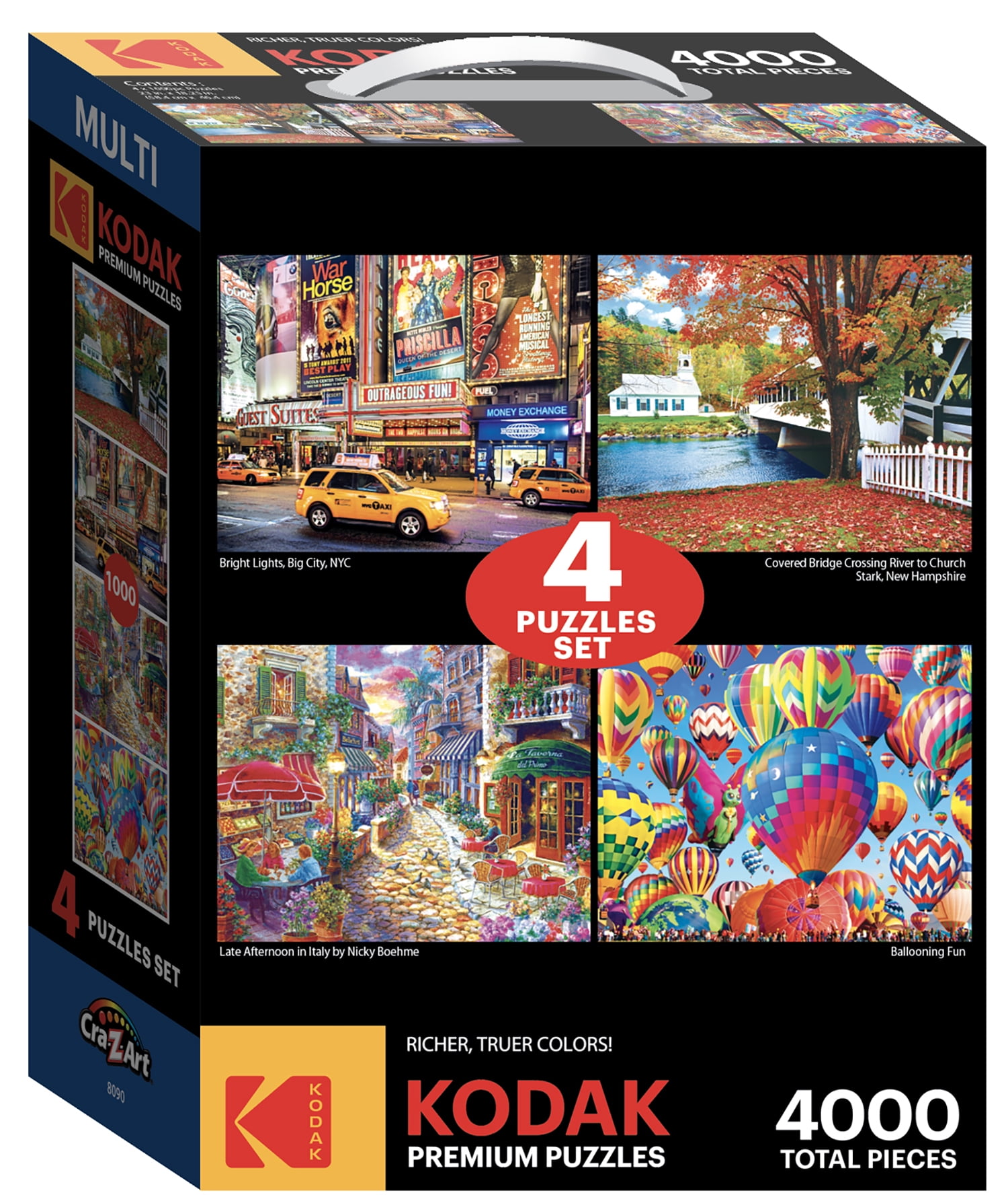 Kodak Premium 4-in-1 Bright Scenery Jigsaw Puzzle Set - 1000 Pieces Each