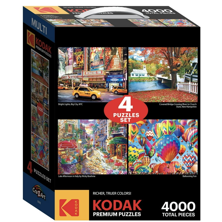 Kodak Adult Multipack - 4x1000 Piece Jigsaw Puzzles - Bright