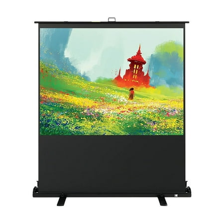 Kodak - 60" Projector Screen, Pull Up Projector Screen and Stand, Portable Projector Screen with Handle and Carrying Case - Black/White