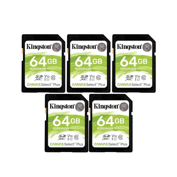 Kingston 64GB SDHC Canvas Select Plus Memory Card (5-Pack)
