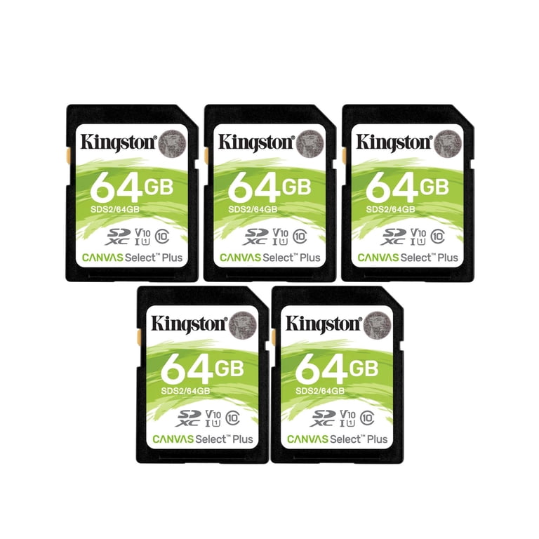 Kingston 64GB Canvas Select Plus SD Card, Class 10 UHS-I U1, 5
