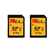 Kodak 64GB UHS-II U3 V90 Ultra Pro SDXC Memory Card (2-pack)