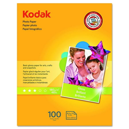 Kodak 8.5” x 11” Photo Paper – Gloss - 100 Sheets/Pack