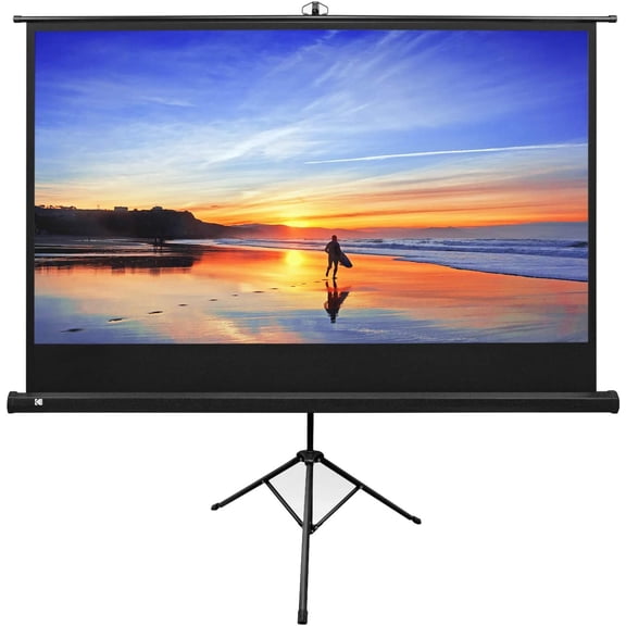 Kodak 80 Projection Movie Screen Premium Portable Lightweight White 16:9 HD 4K Projector Screen, Adjustable Tripod Stand & Storage Carry Bag | Easy Assembly for Home, Office, School Church