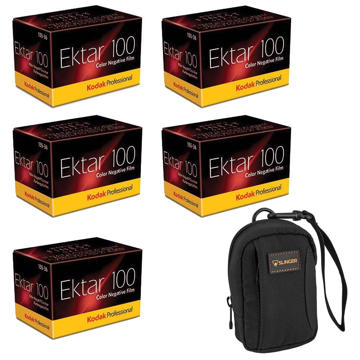Kodak Ektar 100 Color 35mm Negative Roll Film, 5-Pack, with Camera
