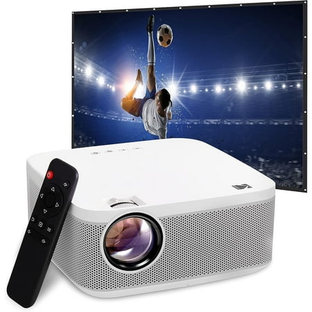 Kodak - FLIK X10  Full HD Multimedia Projector Kit, 1080p Portable Home Theater Bundle with 100” Projection Screen - White