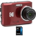 thumbnail image 1 of Kodak FZ45RD PIXPRO 16MP Digital Camera Red Bundle with Lexar 64GB High-Performance 800x UHS-I SDHC Memory Card BLUE Series, 1 of 11