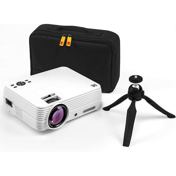 Kodak Flik X7 Home Projector, 1080p Support, Portable 4.0 LED Projector with Tripod & Case