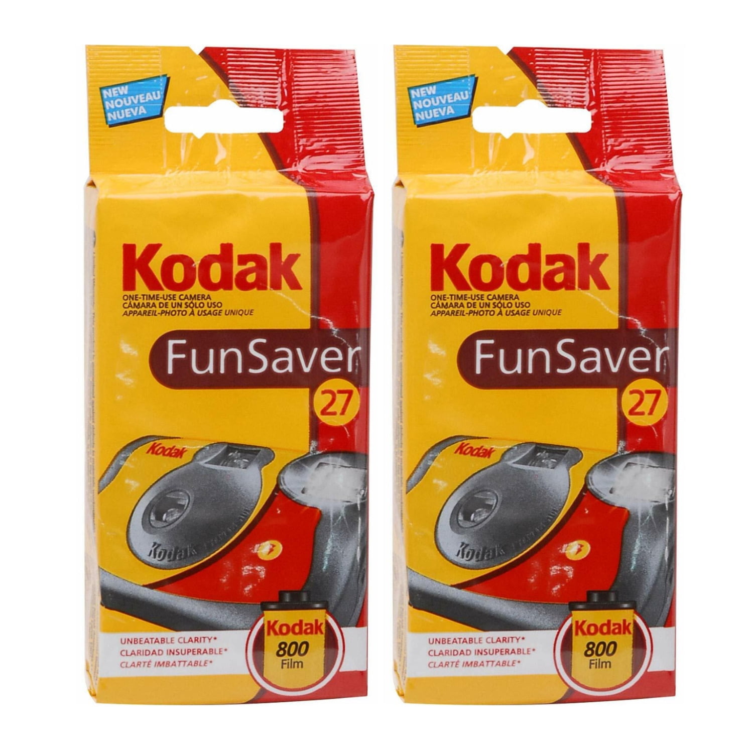 Kodak Fun Saver Disposable Camera 35mm with Flash, 27 Exposures, 2
