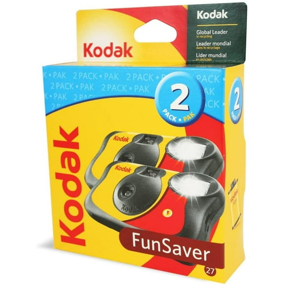 Kodak Funsaver 35 mm Film Camera, with Built In Flash, 2 Pack