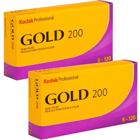 Kodak Gold 200 Color Negative Film, 120 Roll Film, 2 Packs