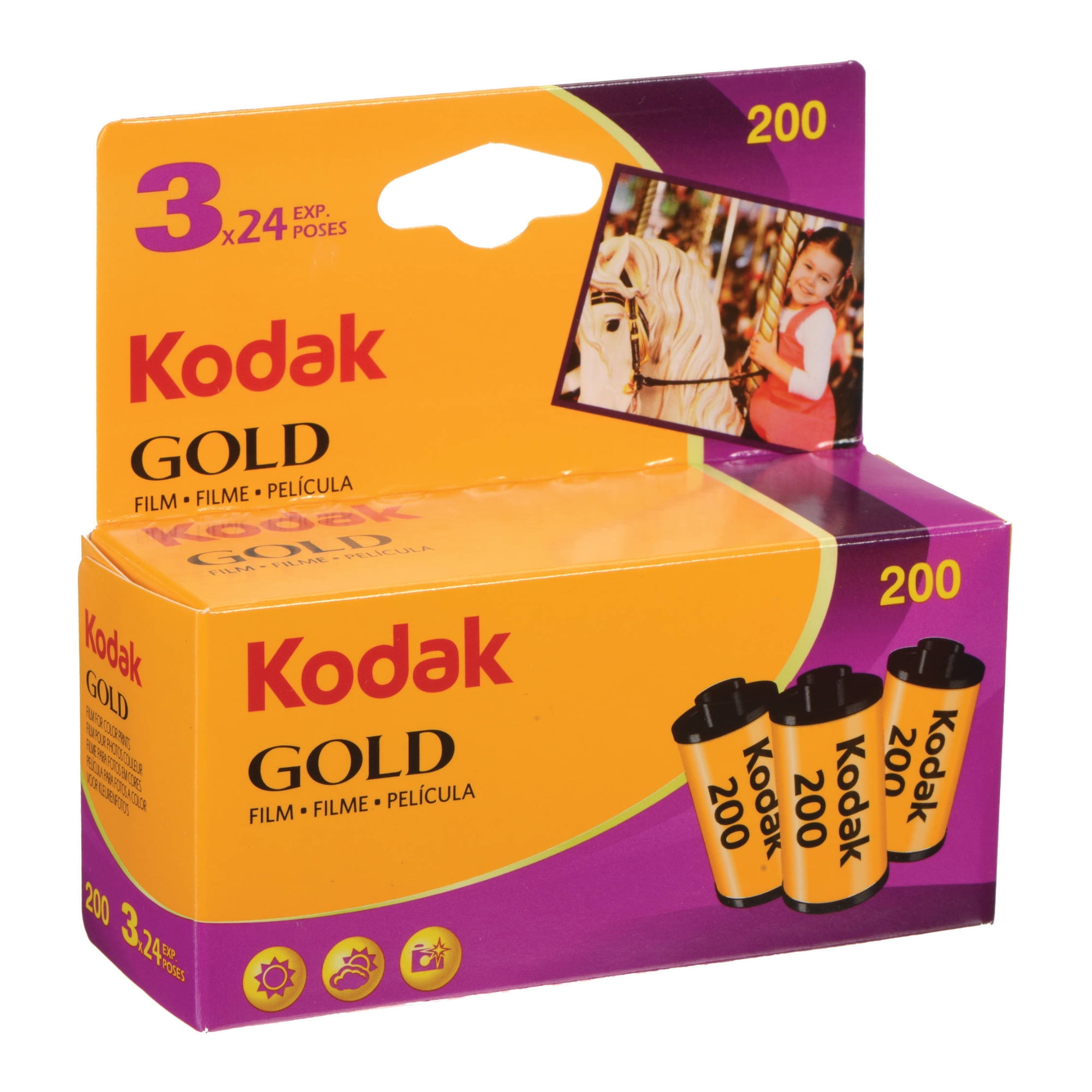 Kodak Gold 200 ISO 35mm 24 Exposures 3-Pack Film (72 Exposures Total)