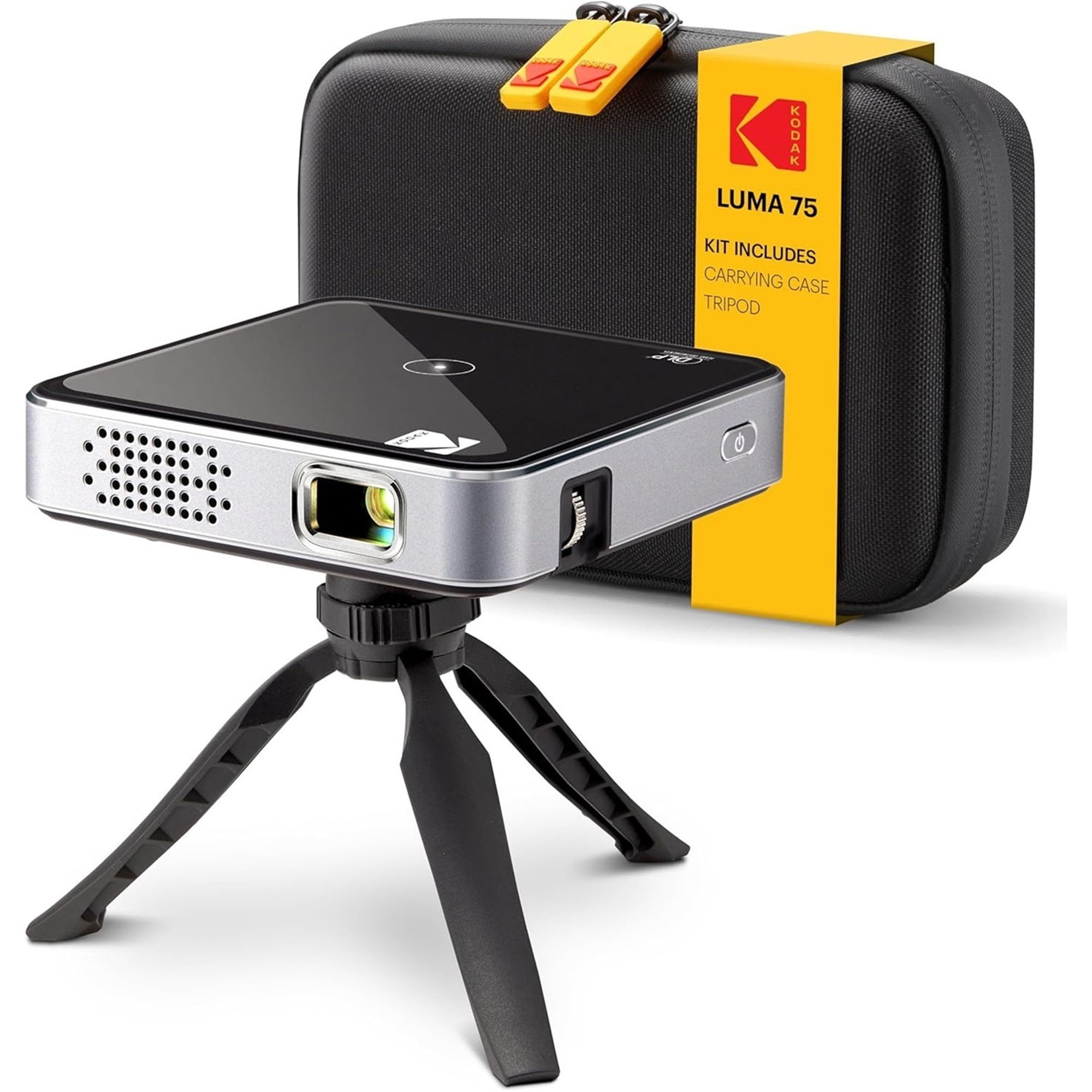 Kodak Luma 75 Ultra Mini Projector, Portable Pico Projector with Carrying Case & Tripod (Black)