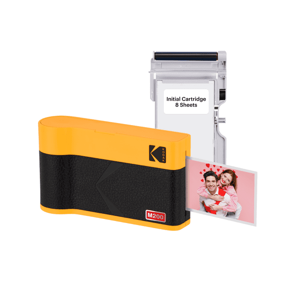 Kodak Mini 2 ERA Photo Printer, Yellow, 2.1x3.4 inches (printer + 8 sheets)