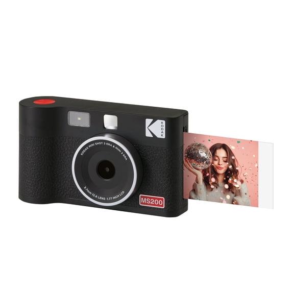 Kodak Mini Shot 2 ERA 2-in-1 instant camera-printer, 2.1x3.4 inches, black (camera + 8 sheets)