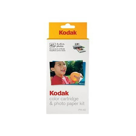 Kodak PH-40 - Print ribbon cassette and paper kit - for EasyShare Photo Printer 300, 500; EasyShare Printer Dock Plus, Plus Series 3, Series 3