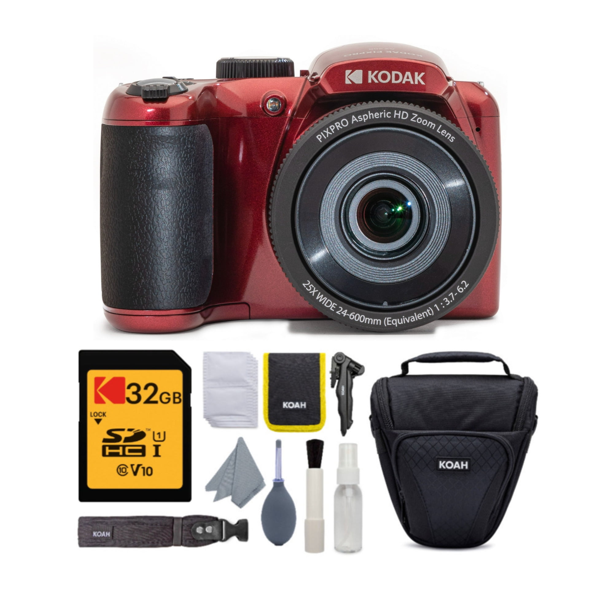 Kodak PIXPRO AZ252 Astro Zoom 16MP Digital Camera (Red) w/ 16GB SD