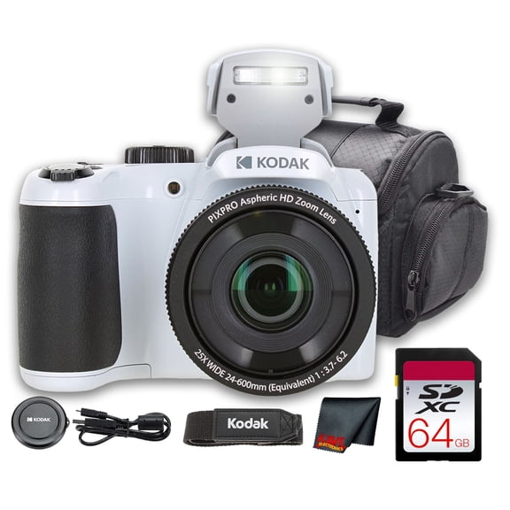 Kodak PIXPRO AZ255 16MP Digital Camera, 25X Optical Zoom, 1080p Video, 3" LCD, & Camera Case