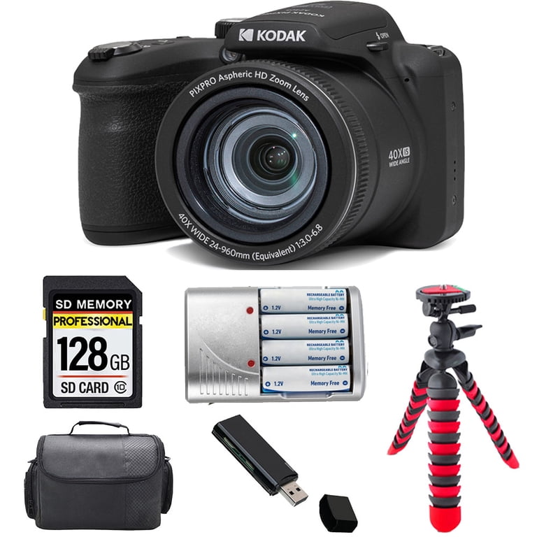 Kodak PIXPRO AZ405 Digital Camera (Black) + Extra Battery +Tripod
