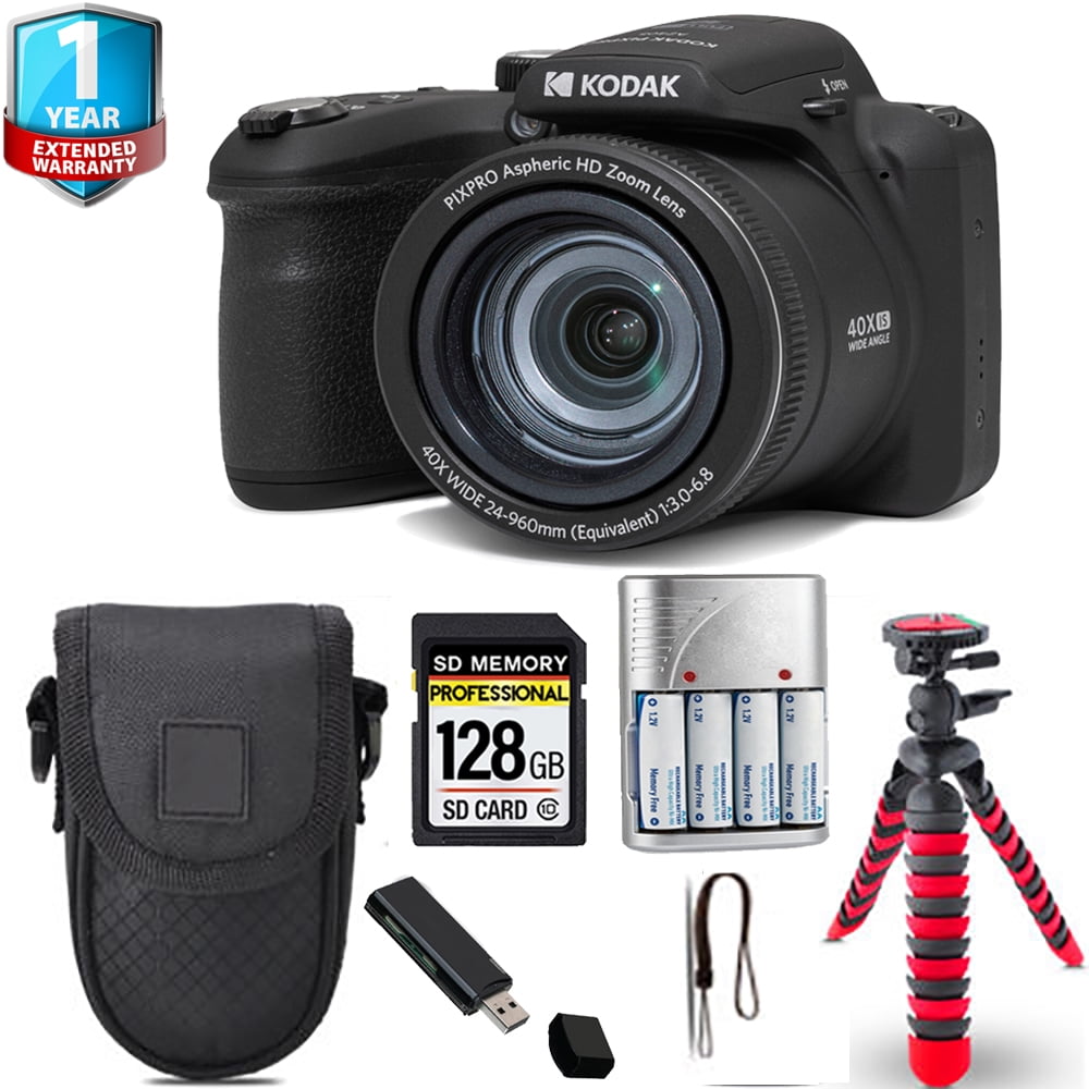 Kodak PIXPRO AZ405 Digital Camera (Black) + Spider Tripod + Case+