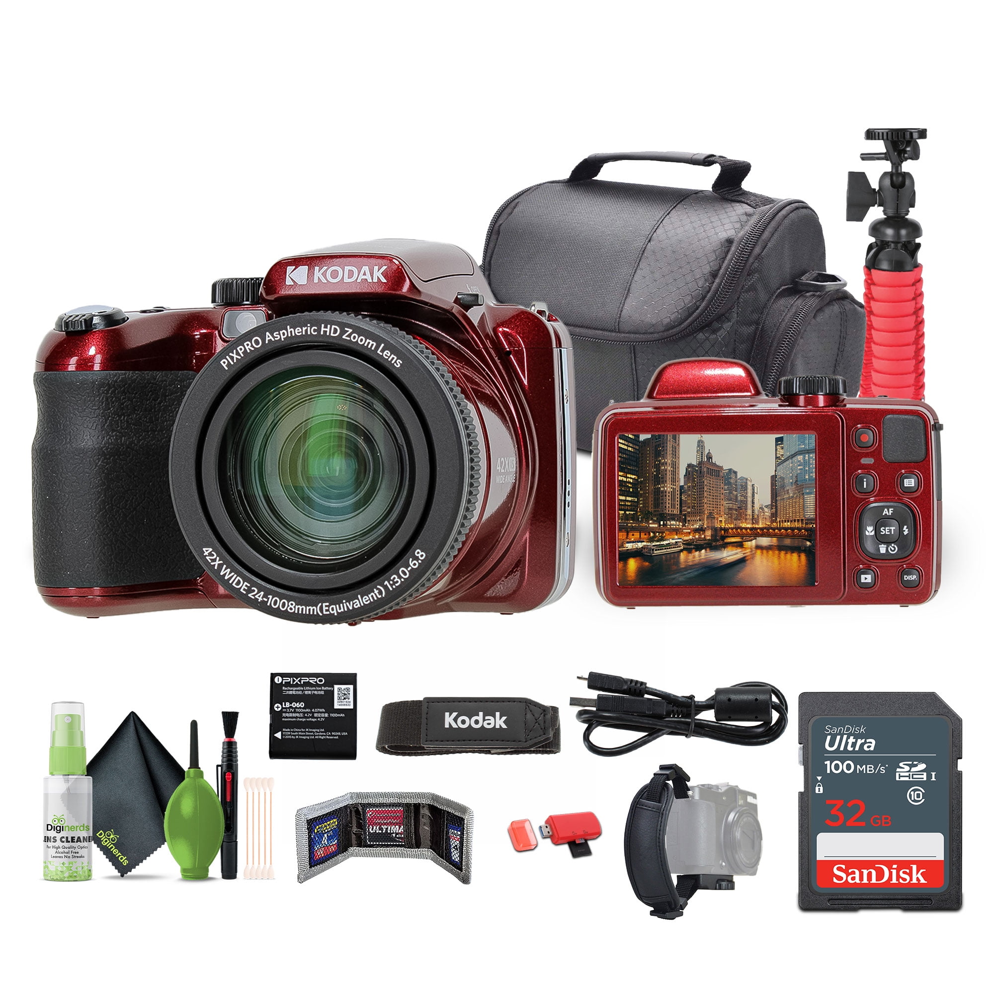 Kodak PIXPRO AZ425 20MP Vlogging Digital Camera (Red) 24mm Wide