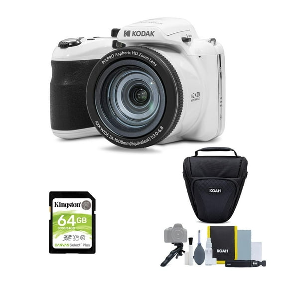 Kodak PIXPRO AZ425 Astro Zoom 20MP Camera (White) Bundle with Accessory Kit