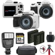 Kodak PIXPRO AZ425 Digital Camera (White) + Extra Battery + Flash - 32GB Kit (International Version)